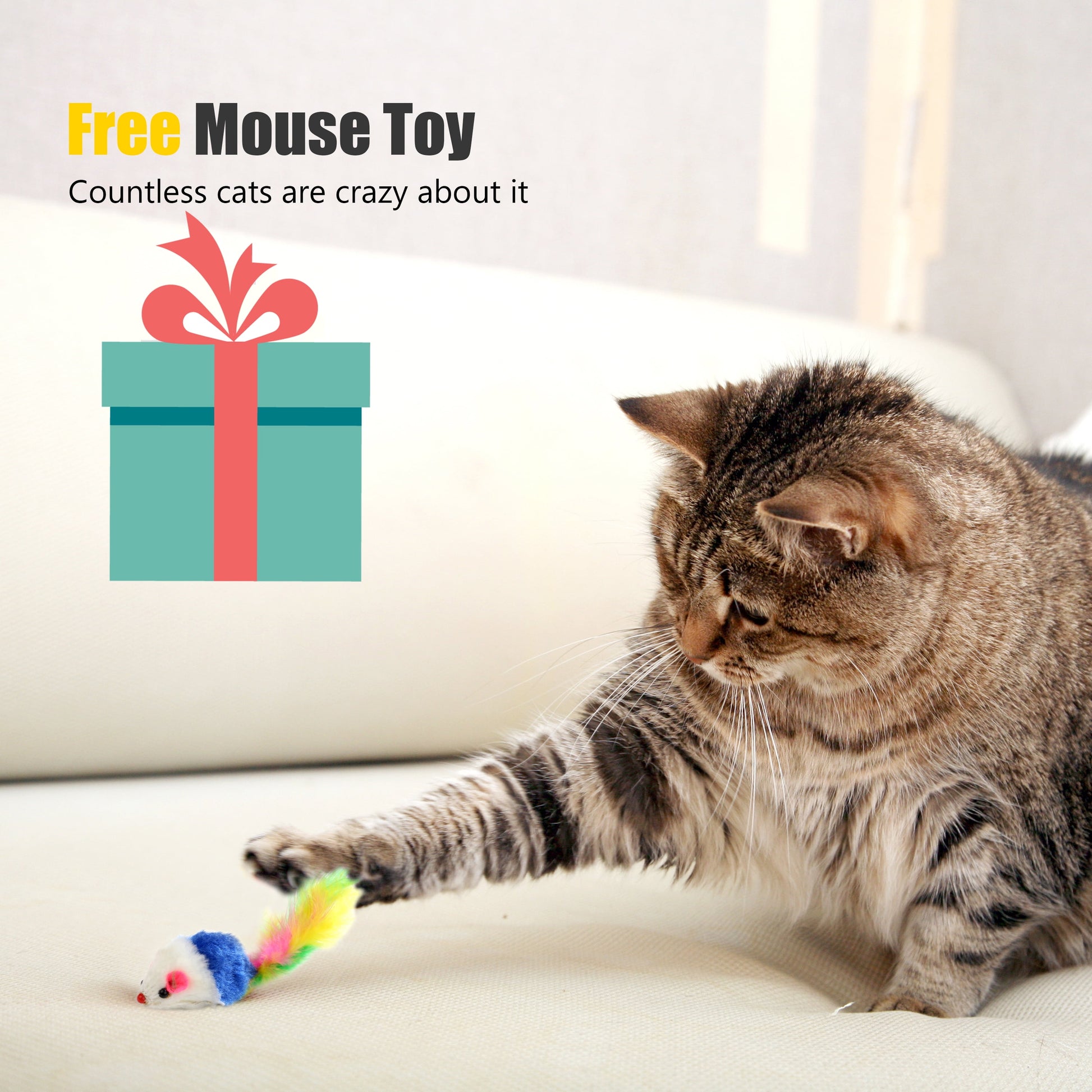 Cat Laser Pointer Toy Rechargeable,Interactive Toy for Cat Kitten Dog with a Mouse Toy,Silver