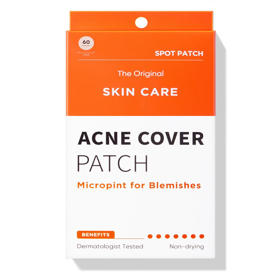 Acne Pimple Patches(60 Count), Hydrocolloid Acne Patch for Face, Acne Spot Dots Fast Healing, Blemish Cover, Pimple Patch for Blemishes, & Breakouts | Vegan | Cruelty-Free, Facial Skin Care Products