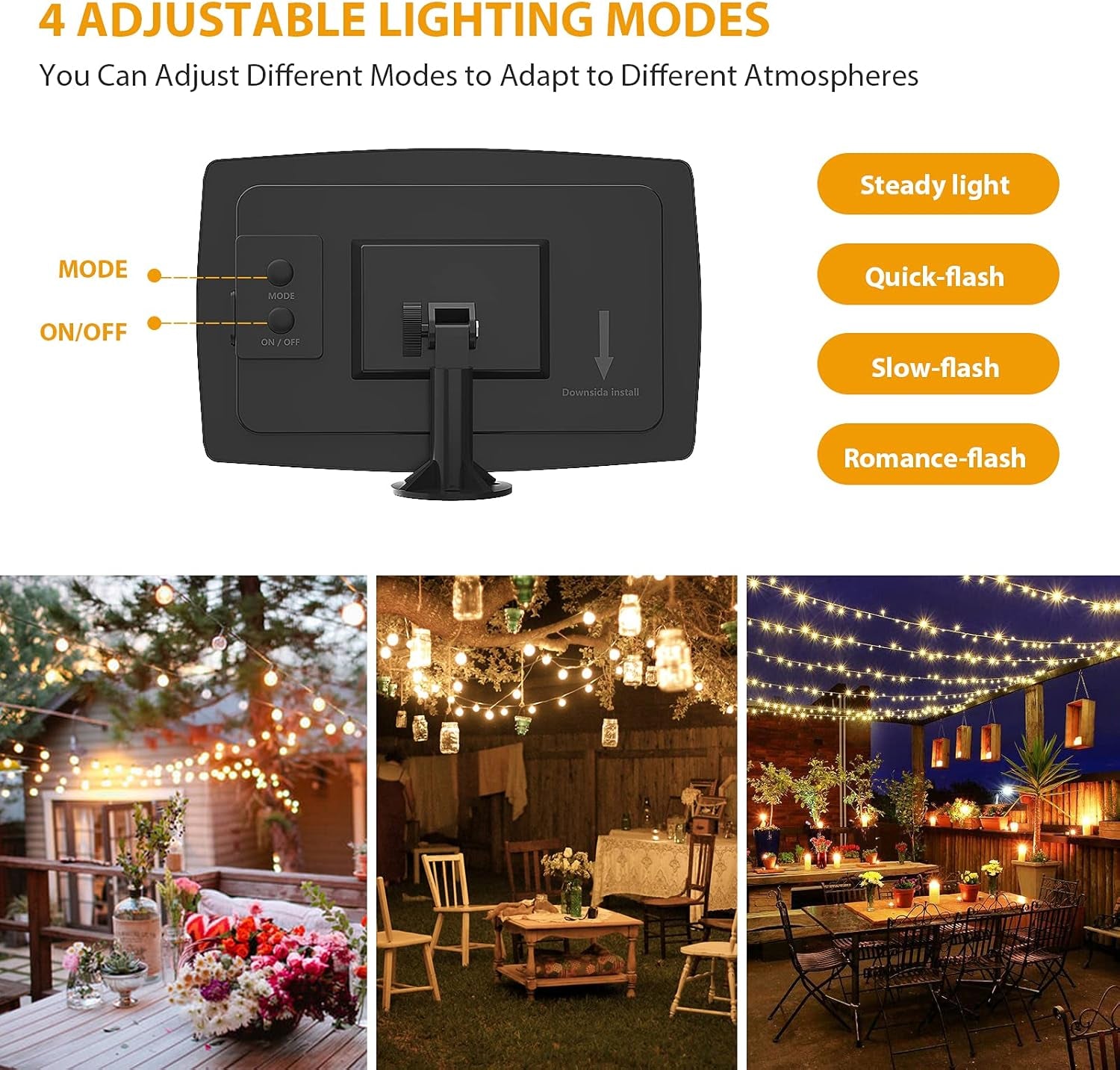 48Ft Solar String Lights Outdoor Patio Lights Solar Powered Waterproof G40 Globe Hanging Lights with 15 LED Shatterproof Bulbs for Backyard Balcony Bistro Party Solar Cafe Light Outdoor String Light